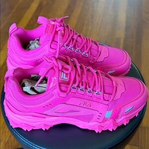 Fila Neon Pink Trail Sneakers